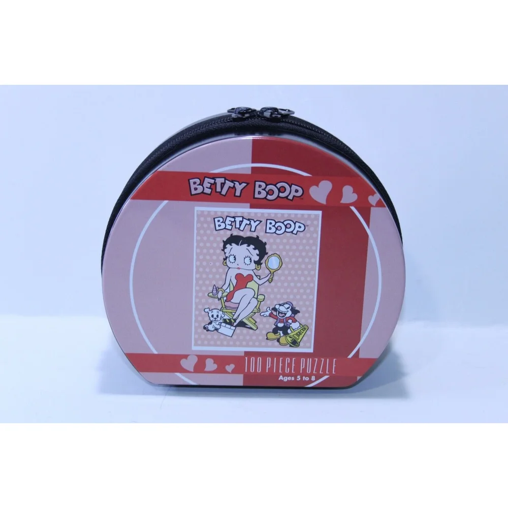 Vintage 2006 Pressman Betty Boop Official 100 pc Puzzle Purse Tin Container New